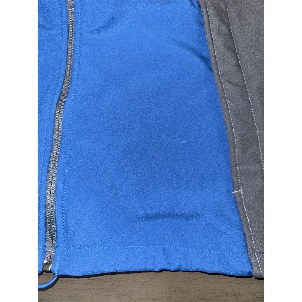 North Face Jacket Mens Small Blue Gray Soft Shell Fleece Lined Full Zip Outdoors